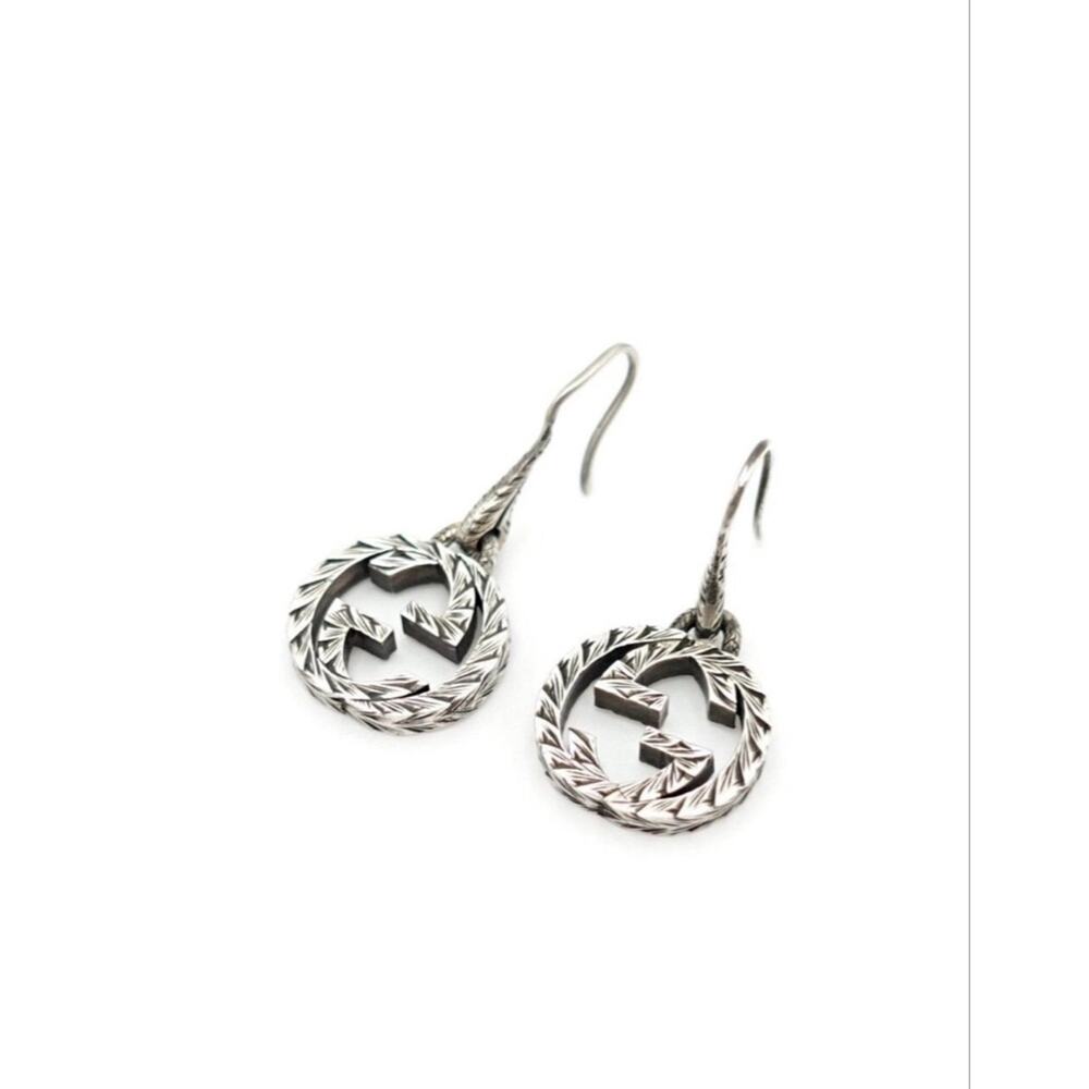 Women's Gucci Interlocking G Silver Drop Earrings One Size